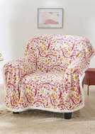 Plaid polaire arabesque rouge