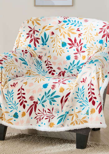 Plaid polaire "feuilles"