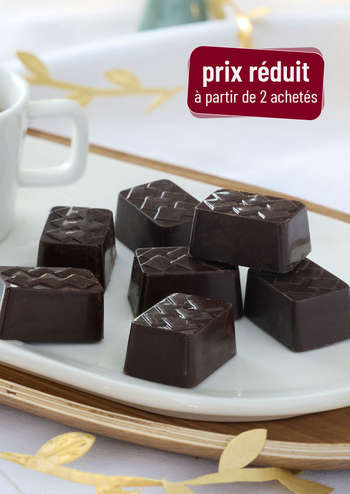 Chocolats pralin chocolat noir 80g