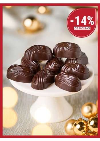 Lot de 2 x 9 CHOCOLATS noirs pralin feuilleté 160g