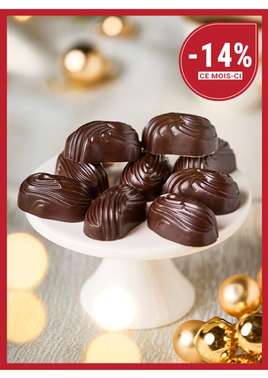 Lot de 2 x 9 CHOCOLATS noirs pralin feuilleté 160g