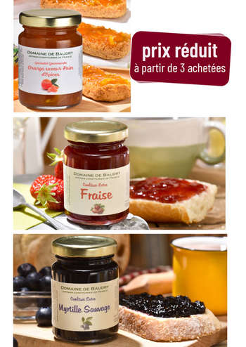 Confiture Lot de 3 (Orange/Fraise/Myrtille)