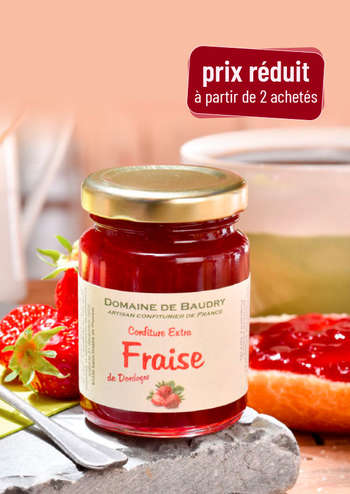 CONFITURE extra  fraise de Dordogne 120g