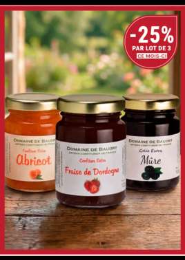 Lot de 3 Confiture (Fraise/Abricot/Mûre)